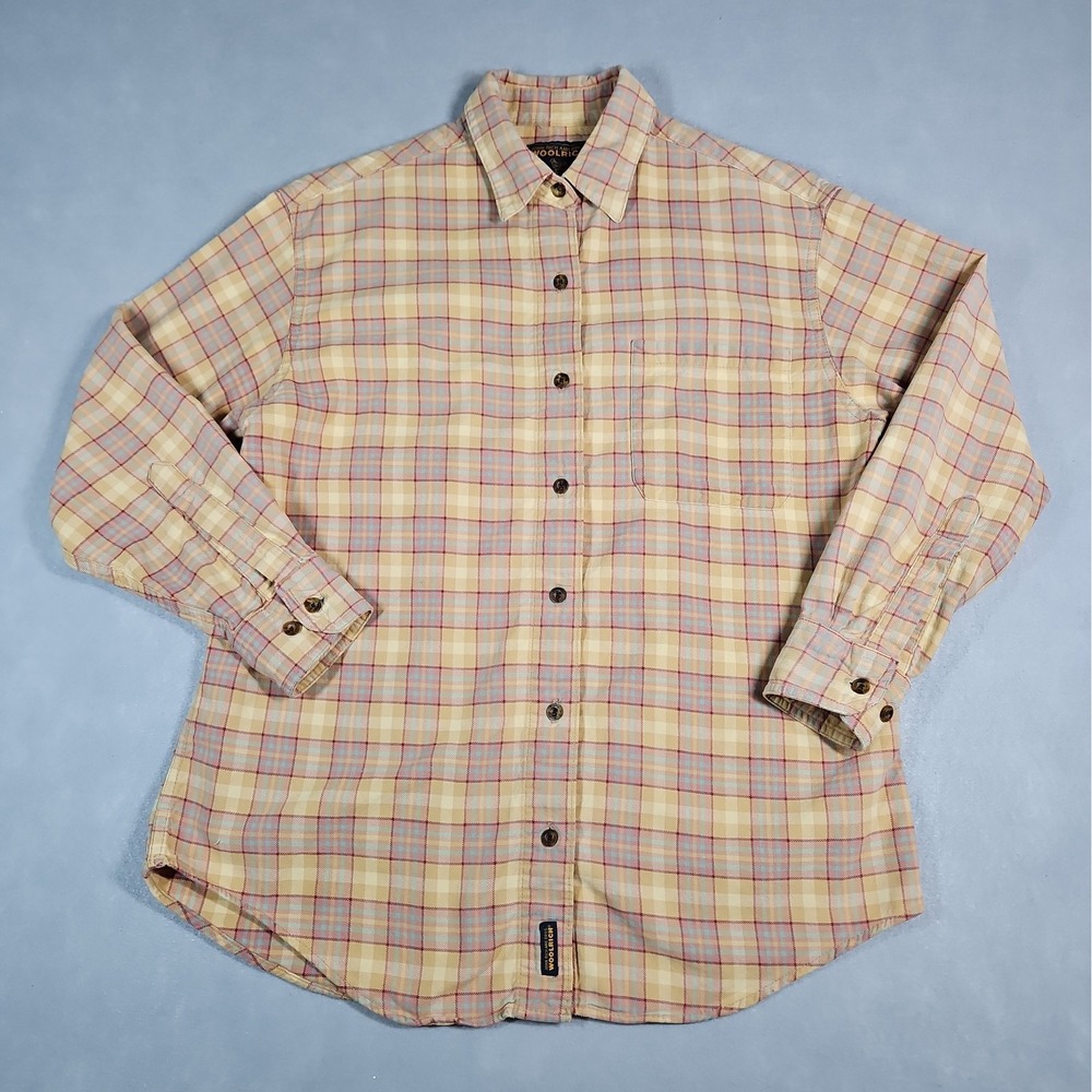 Woolrich Womens Plaid Button Up Long Sleeve Shirt Size Medium